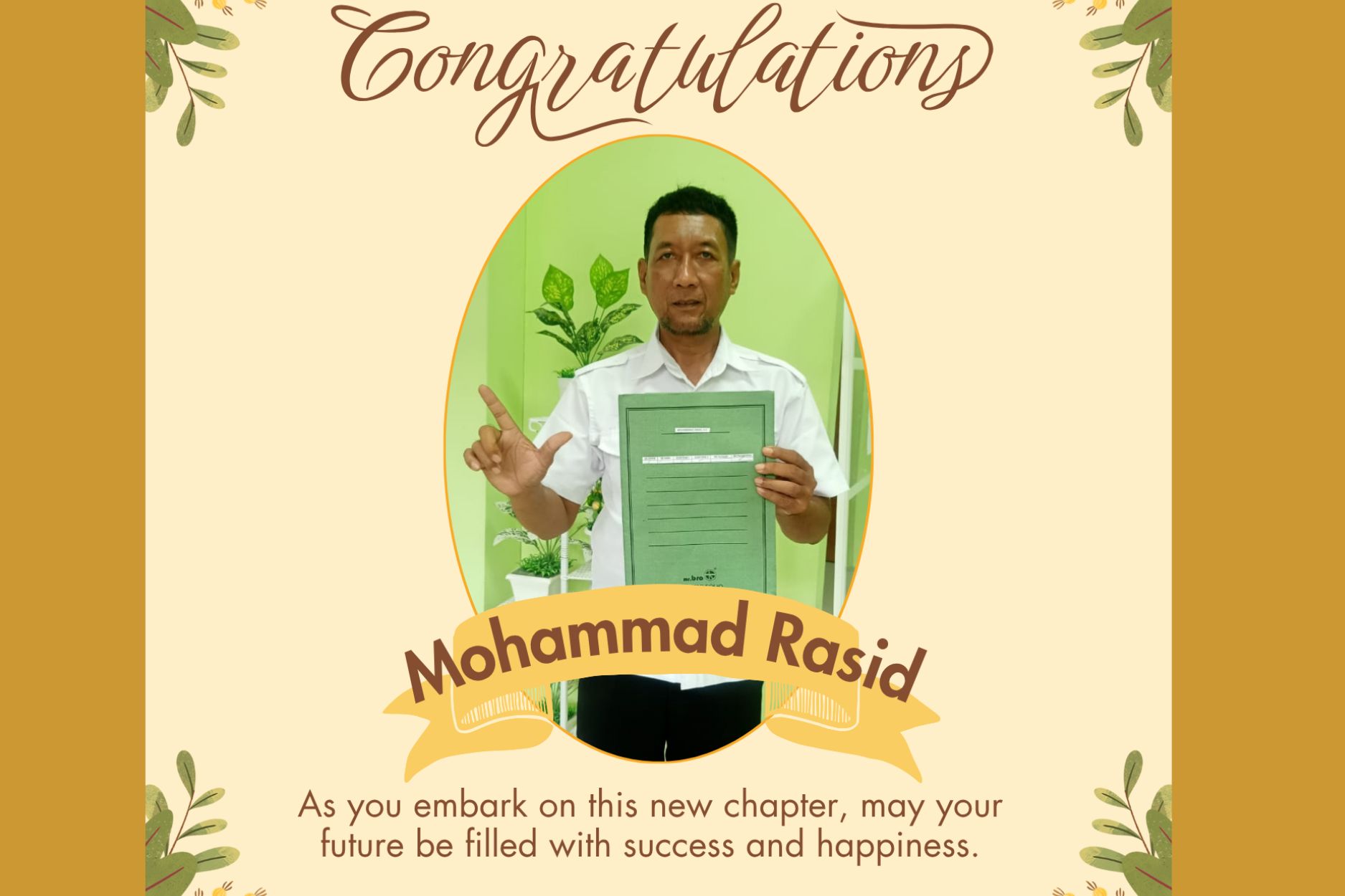 Selamat dan Sukses! Mohammad Rasid Resmi Menjadi PPPK Setelah 18 Tahun Mengabdi